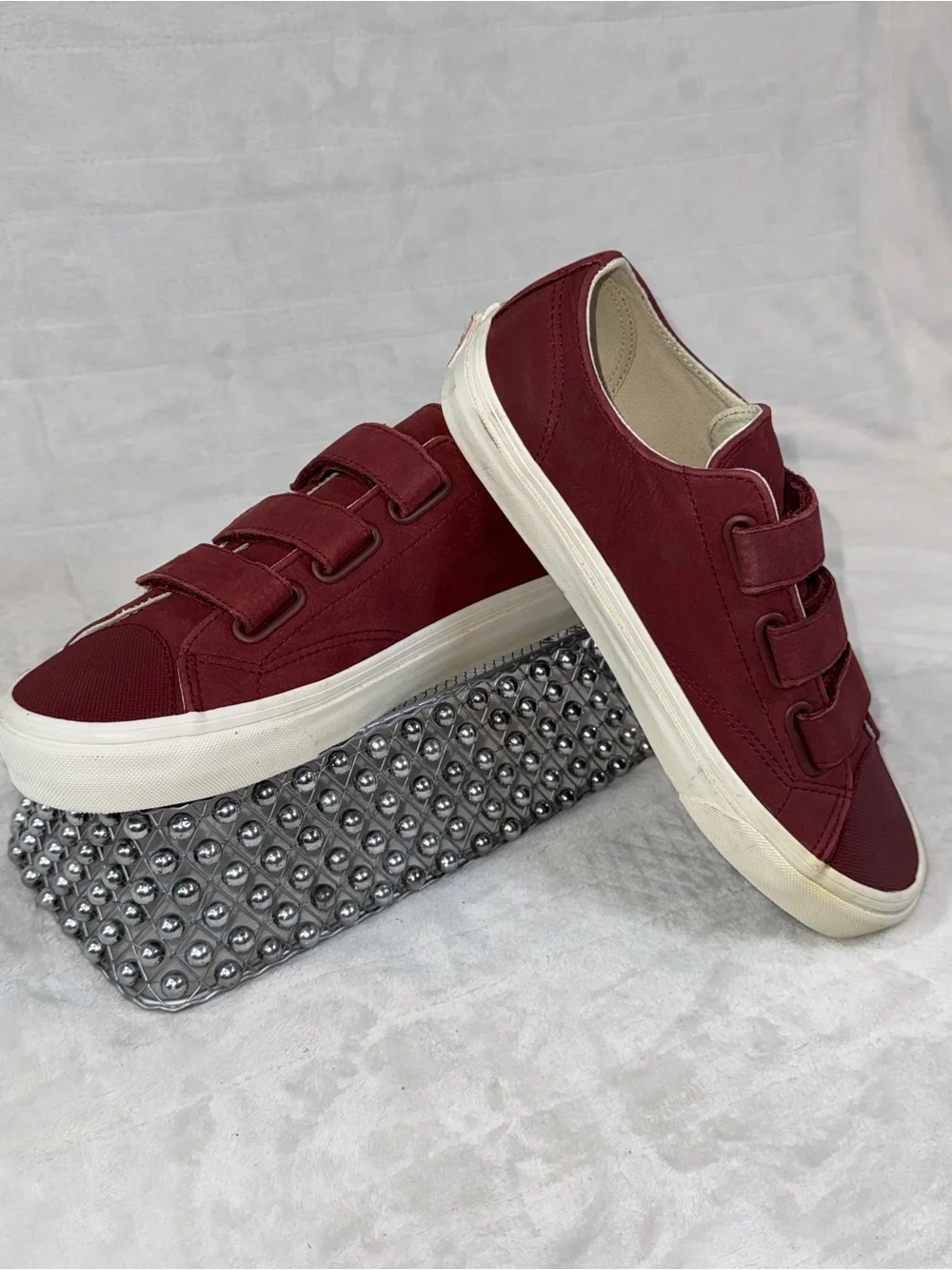 Vans  Maroon Triple-Strap Canvas Sneakers size 8 men / 9.5 women